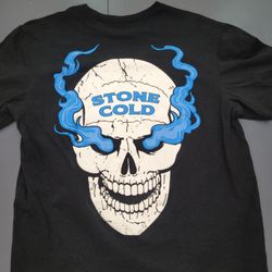 Vintage WWE WWF Stone Cold Steve Austin WHAT? Smokin Skull Black Shirt Adult Size Medium!!
