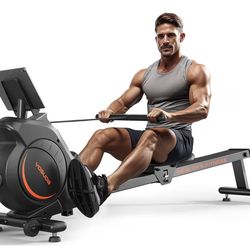 Magnetic Rowing Machine for Home - Rower Machine Use with Bluetooth, App Supported, Rowing Machine for Beginners to Athletes, Comfortable Seat C