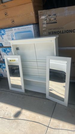 White Over-Toilet or Washer Storage Cabinet