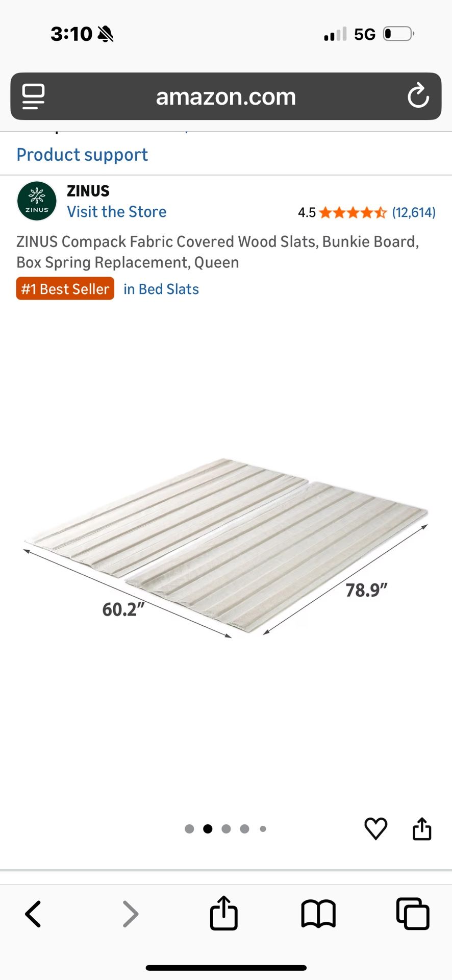 Fabric Covered Wood Slats - Queen