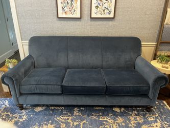 Bassett Blue Velvet Couch