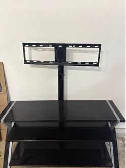 TV Stand with Built-In TV Mount – Black