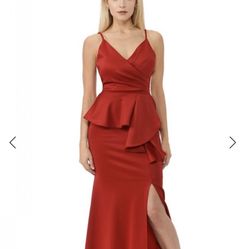 Red Peplum Formal Dress