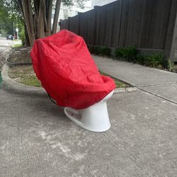 Mid century Chesterfield faux lounging red reading/texting chair. 