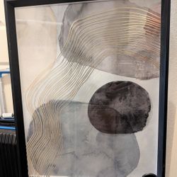 Abstract Black Gold And Gray Art