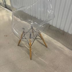 Lucite shell chair… 27” high , 24” depth , 25” wide . $50