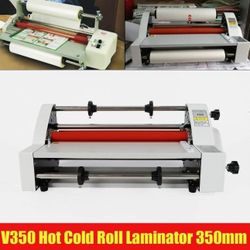 Laminator, V350 13" Hot Cold Roll Laminator 4 Rollers Digital Display Single&Dual Side Heat Laminating Machine for BOPP PTE Film 110V 