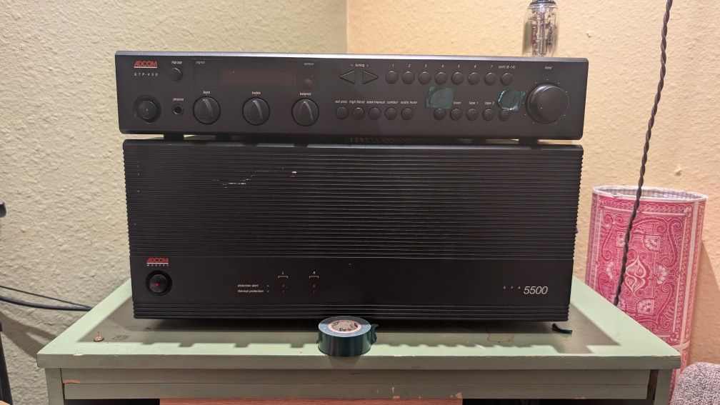 Adcom GFA5500 And GTP450 Amp Preamp Combo
