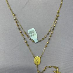 14Kt Tri-Color Rosary 