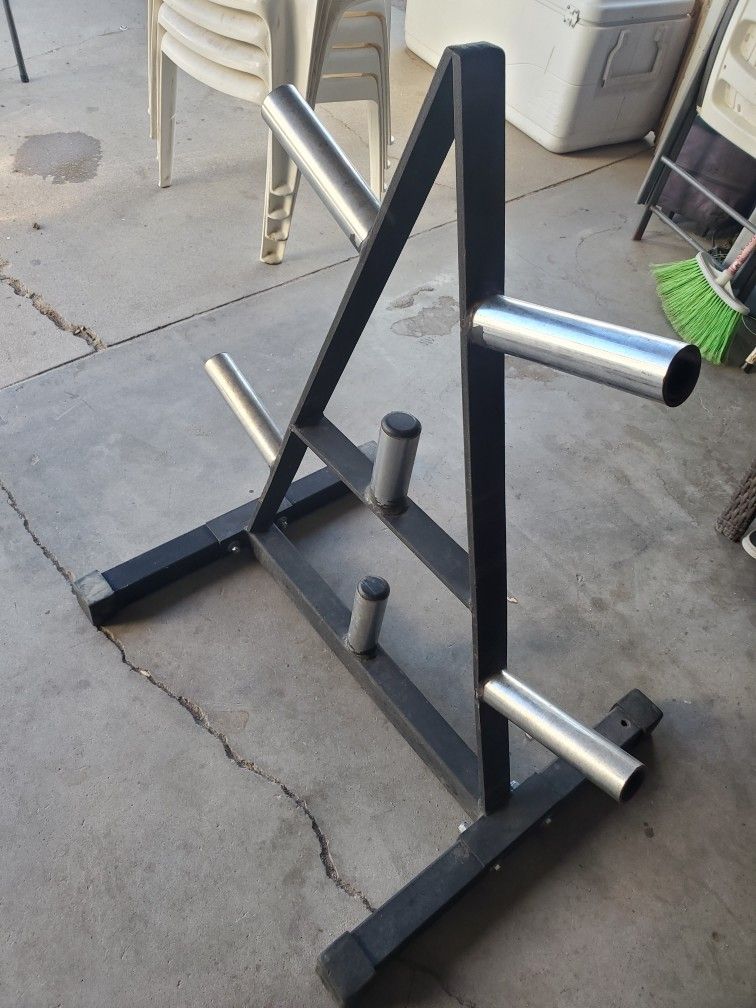 Big Heavy Duty 6 Peg Olympic Weight Rack...Not The Cheap Kind...