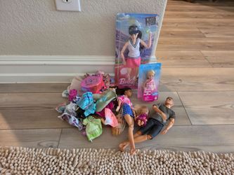 NEW TENNIS BARBIE, NEW CHELSEA,  plus used DOLLS AND ACCESSORIES