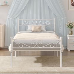 Twin Size Bed Frame With Headboard 