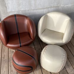 Baseball and basketball kids chairs,