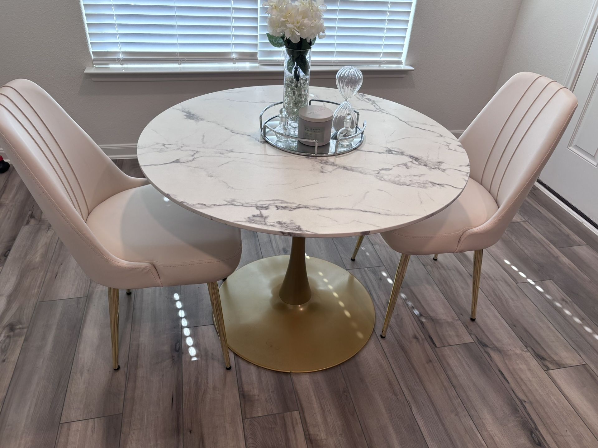 Marble Like White & Grey Dining Table (Table Only)