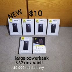 new large power bank with led flashlight  for charging,  phones,tablets , and much more $37+tax retail
