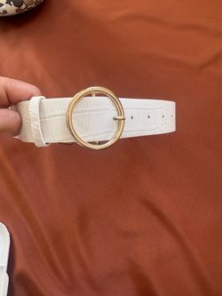 H&M white women belt with gold circle size XS