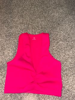 Hot pink Aerie ruffle crop top