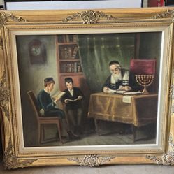Gyula Asztalos Original Oil Rabbi Students
