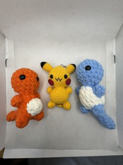 Homemade Crotchet Pokemon Yarn Amiguri Keychains