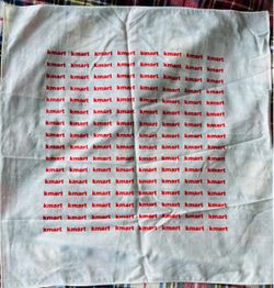 Kmart Logo Print White Fabric Square