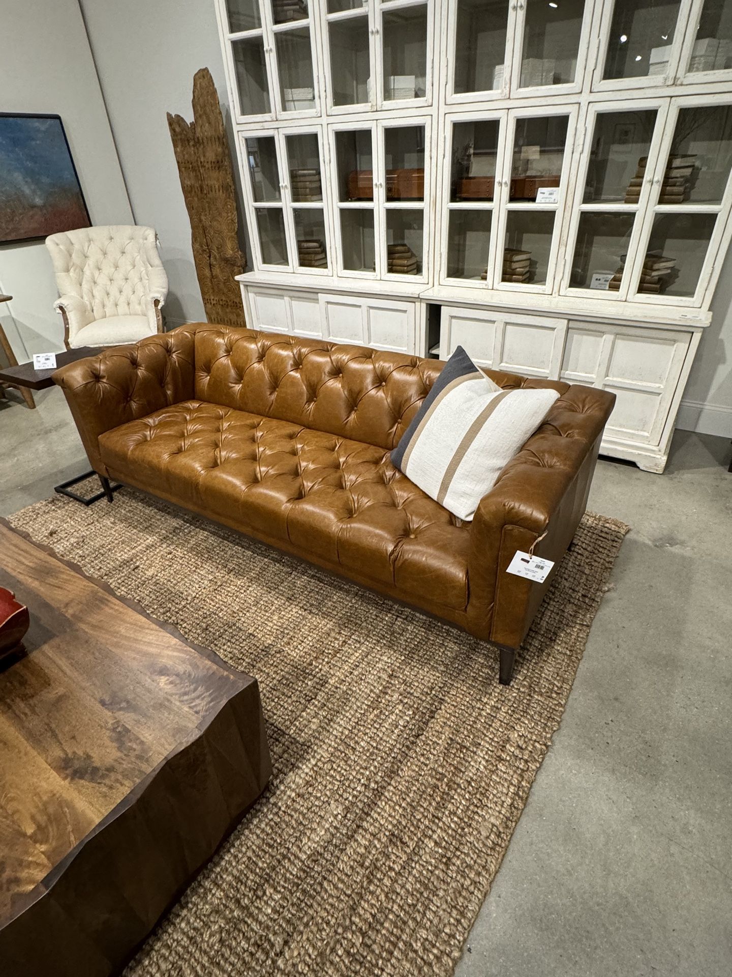 🇺🇸 Tufted Brown Leather Sofa ‼️🛋️ Same Day Delivery