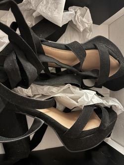 Black Lace up Heels