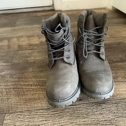 $105 Grey Timberland Combat Boots
