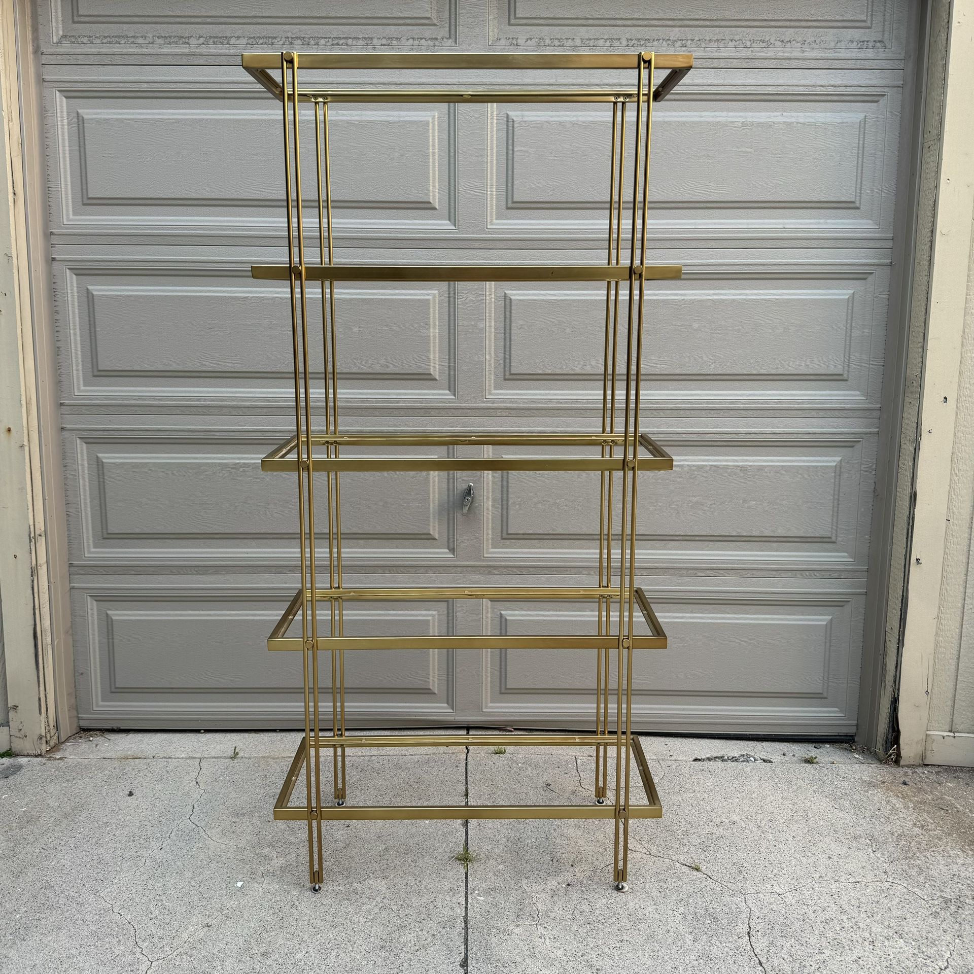 68” Tall Brass Shelf