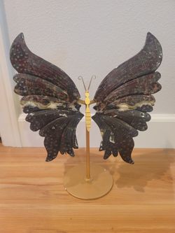 Dragon Blood Stone Carved Butterfly Wings