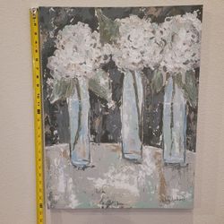 Hydrangea Vase Trio Canvas Art Print