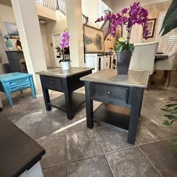 Beautiful set of two Ashley Tyler creek end tables in excellent condition