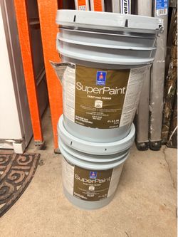 Two 10 gallon Sherwin Williams exterior building paint