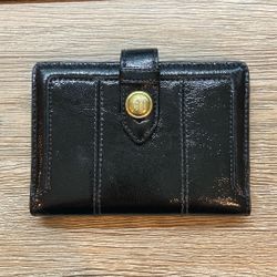 Coach Card Holder, Black Leather 