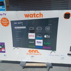 Big Savings.  85" Screen Led Smart 4k Ultra HDTV By Onn. Roku Tv. Endless Entertainment.  Brand New 