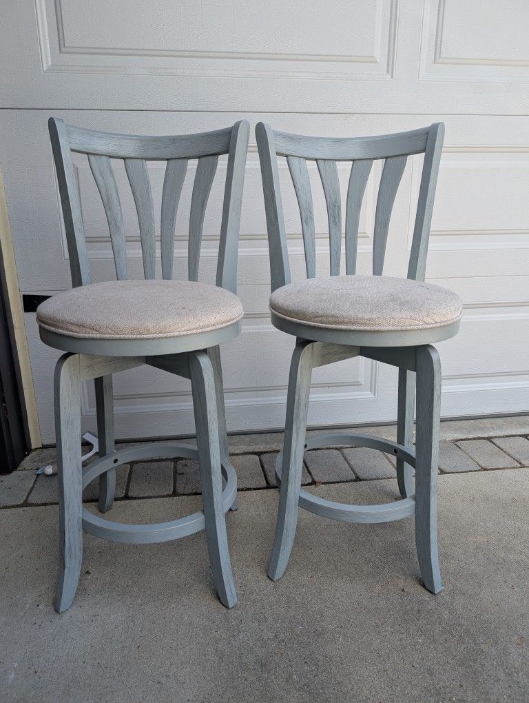 Two Swivel Bar Counter Chairs