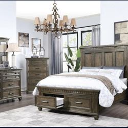 Brand New Upscale Brown Bedroom Set. Available In Queen, Cali  &Eastern King 