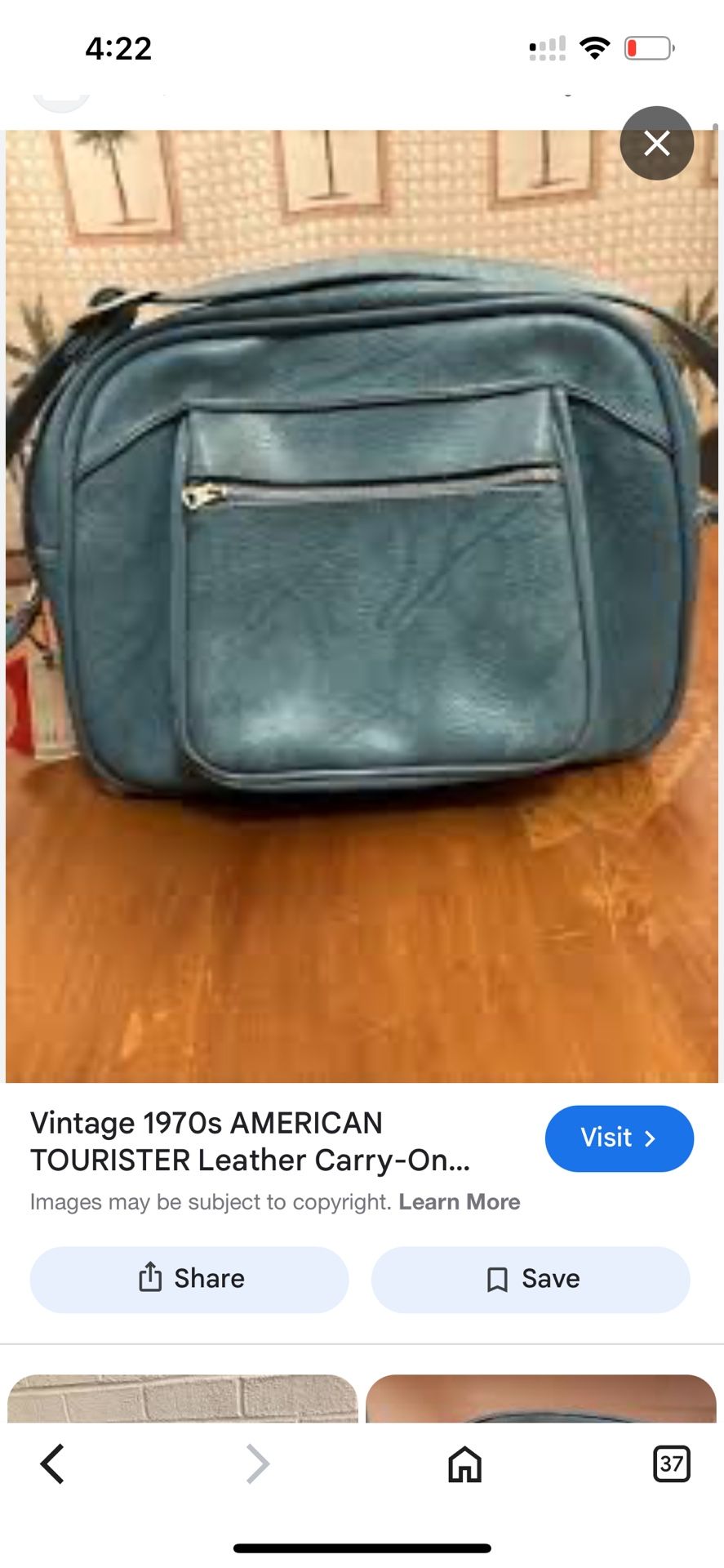 Vintage 1970s AMERICAN TOURISTER Leather Carry-On Travel Bag Luggage Taiwan BlueVintage 1970s . In great condition . 14x12x7located Off lake mead and