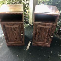 Set Of Wooden End Tables 
