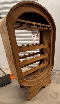 Wood Barrel Wine Rack $65