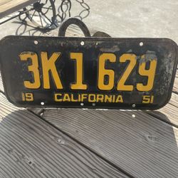 1951 OG License Plate 