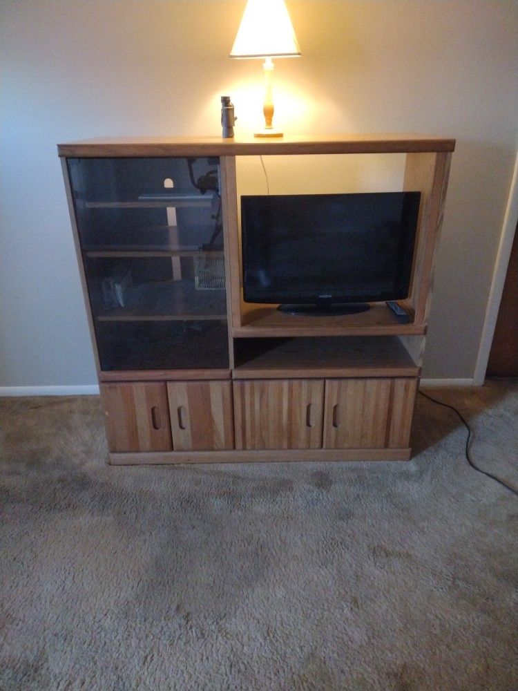 Solid Oak Entertainment Center