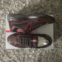 Prada Americas Cup Patent Leather Burgundy 