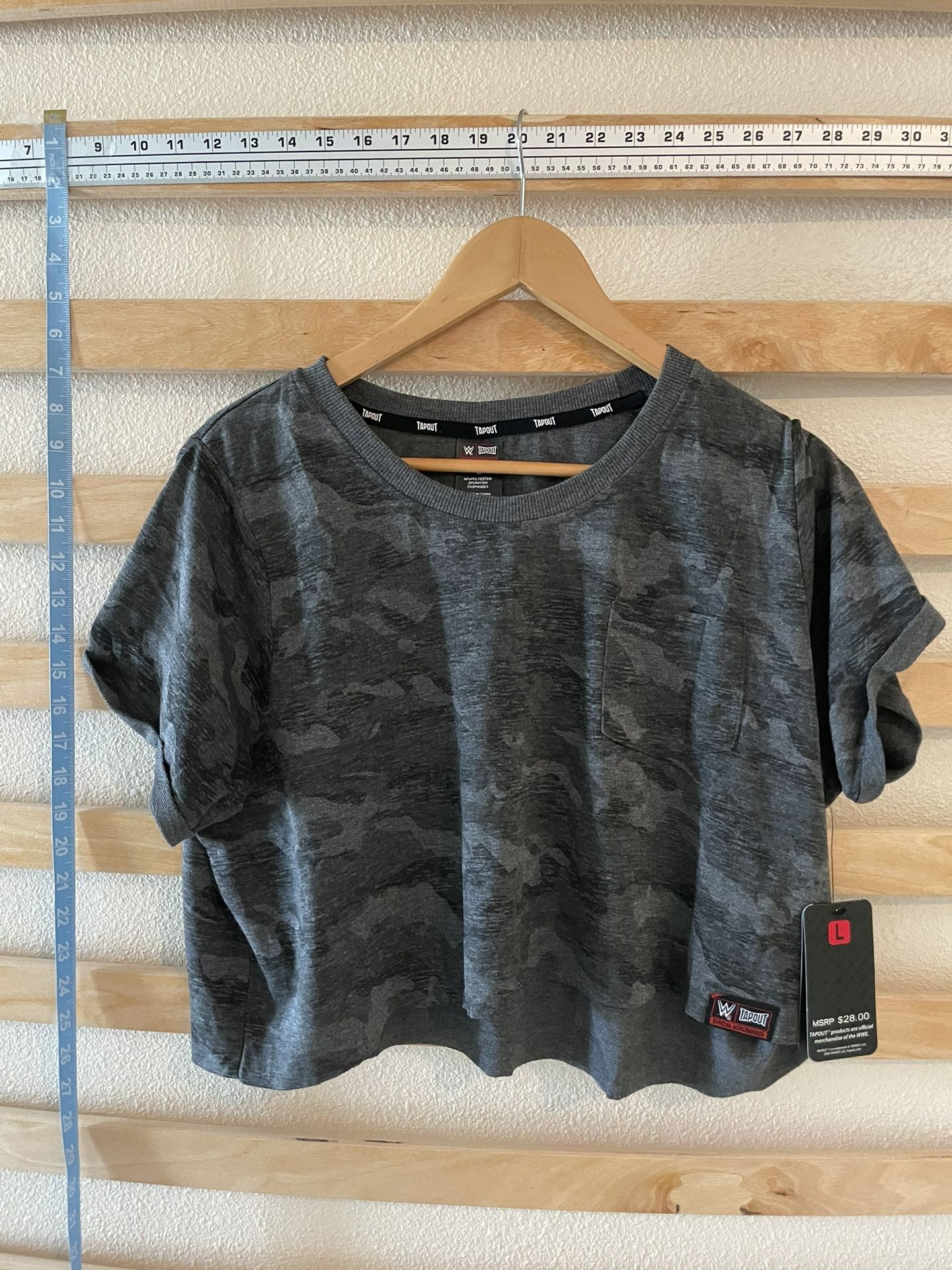 Official WWE Tapout Crop Top Military Design L Gym Clothes