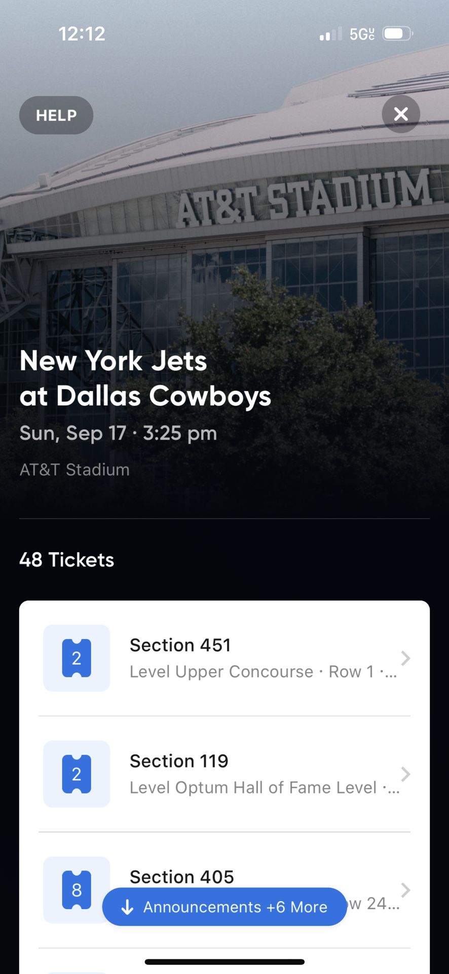 Many Great Options For New York Jets @ Dallas Cowboys Tickets & Parking