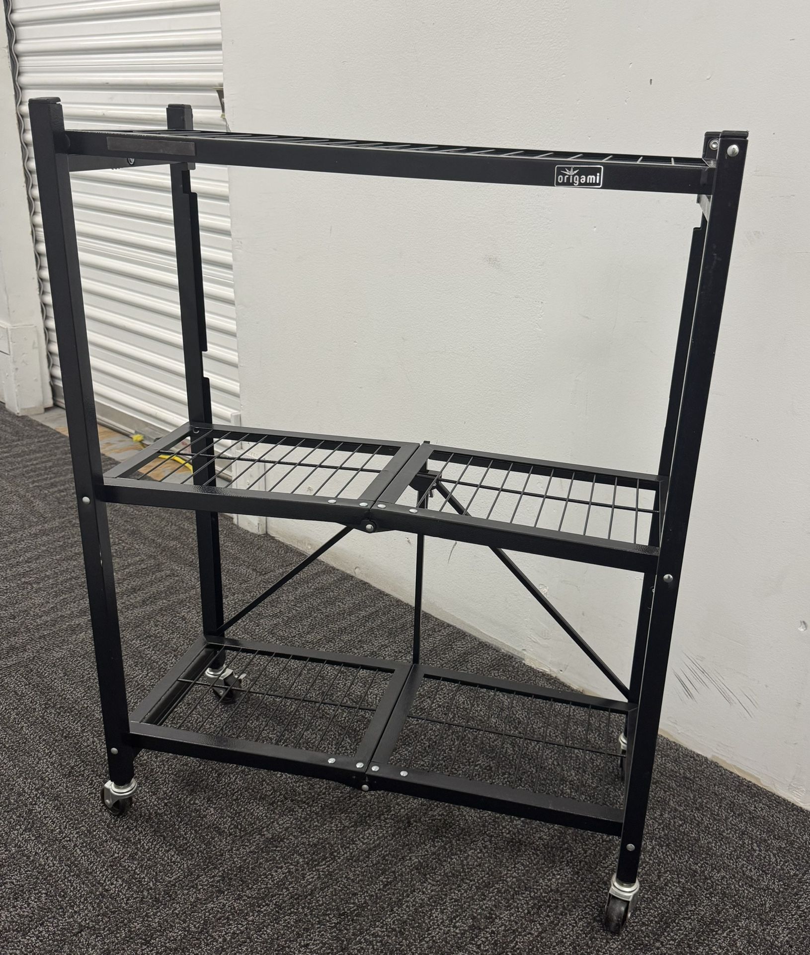 Origami 3-Tier Metal Folding Shelf-Rack