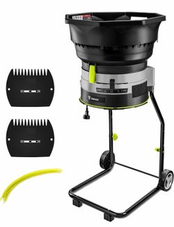 Electric Leaf Mulcher/Shredder: DEKOPRO 15-Amp 8200RPM Motor for 17:1 Reduction Ratio, Adjustable Control Dia with Leaf Scoops Spade and 20 Cutting Li