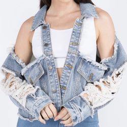 Cut Out Denim Jacket