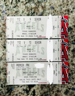 Thurs August 13 - (2) Angels Tickets Sec 112 and Premier Parking