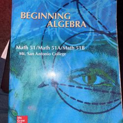 BEGINNING ALGEBRA Math 51/Math 51A/Math 51B Mt. San Antonio College