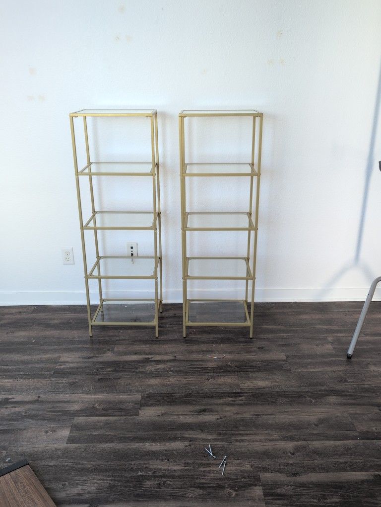 Glass And Gold Shelves